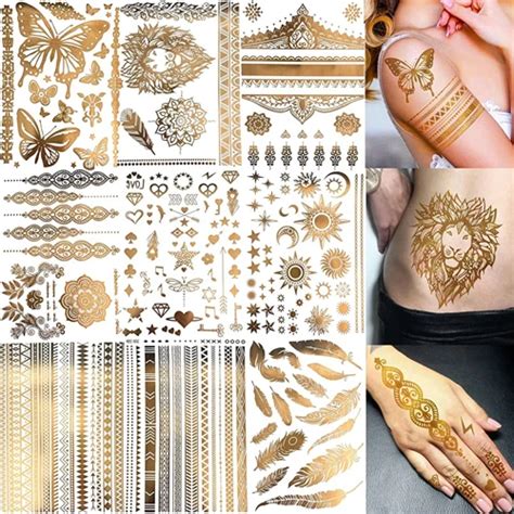 Gold Temporary Tattoos for Accessories