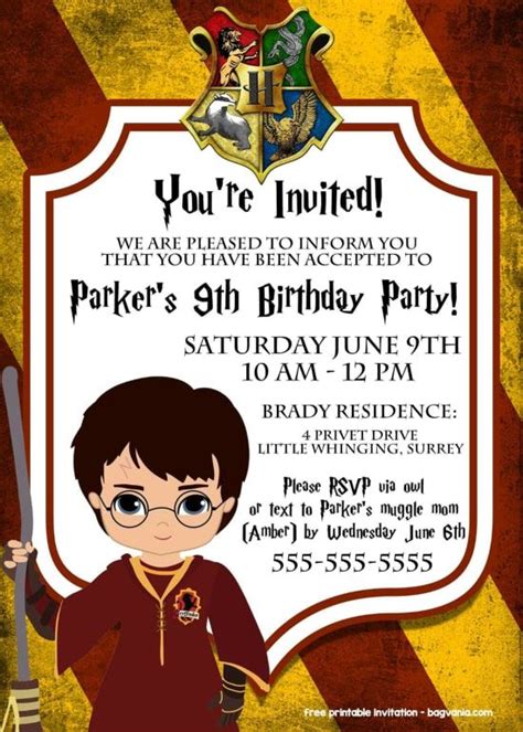 Golden Snitch Birthday Party Invitation Template