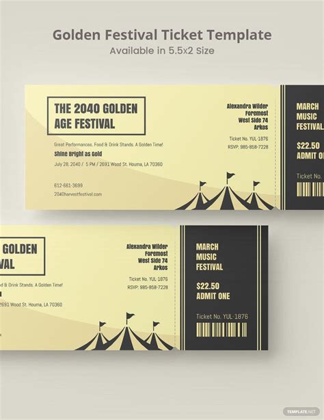 Image of Golden Ticket Template Design