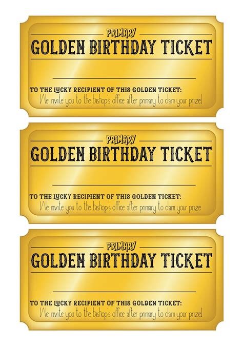 Image of Golden Ticket Template Ideas