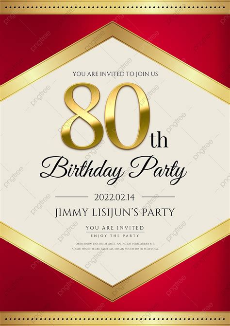 Golden Years 80th Birthday Invitation