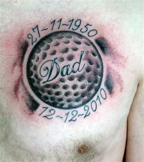 Golf ball tattoo designs for chest