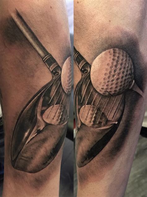 Golf ball tattoo ideas for leg