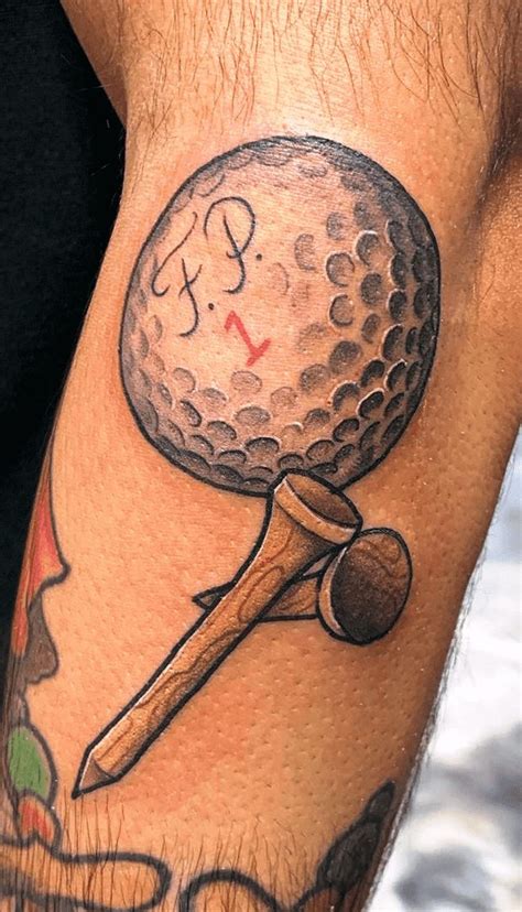 Golf ball tattoo placement