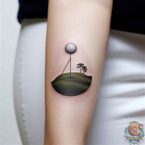 Golf ball tattoos with flags