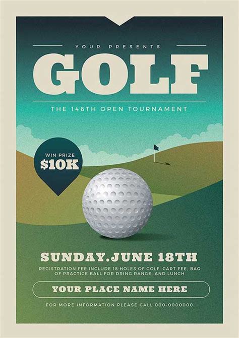 Golf Course Flyer Template Design