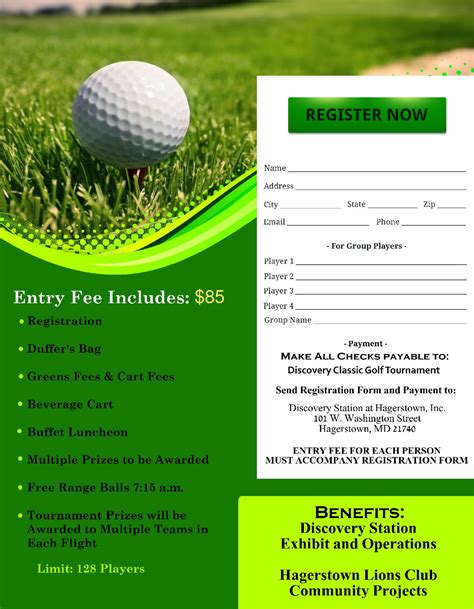 Golf Event Registration Template