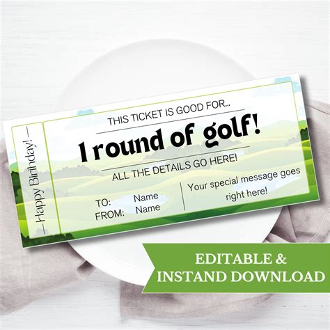 Golf gift certificate template 5