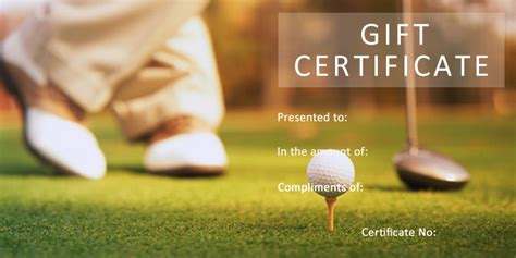 Golf gift certificate template 6