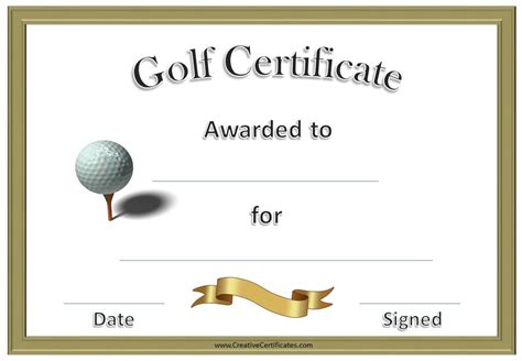 Golf Gift Certificate Template 6