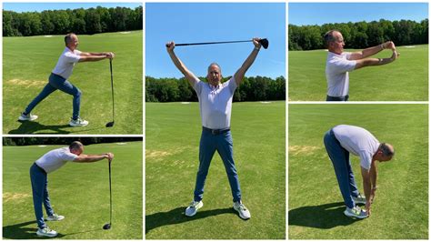 Golfer stretching on the green