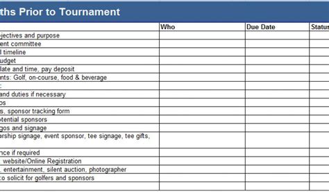 Golf Tournament Budget Template