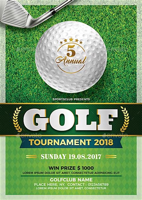 Golf Tournament Flyer Template PSD Example