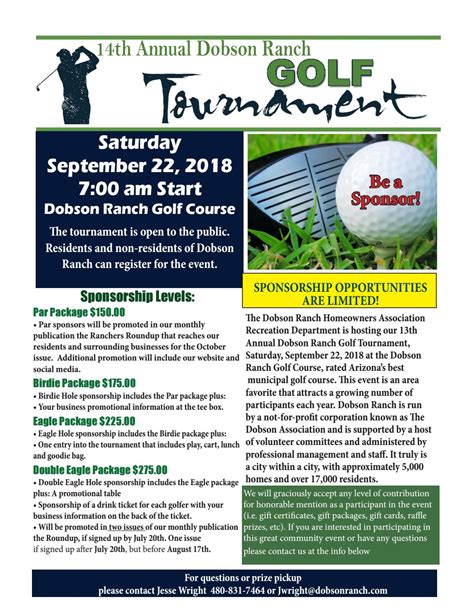 Golf Tournament Flyer with Sponsors Template