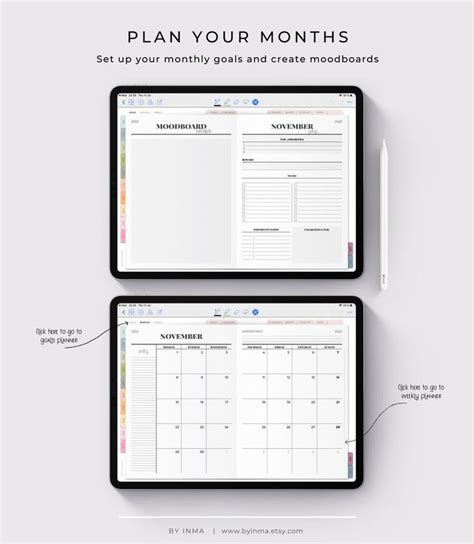 Goodnotes Monthly Calendar Template