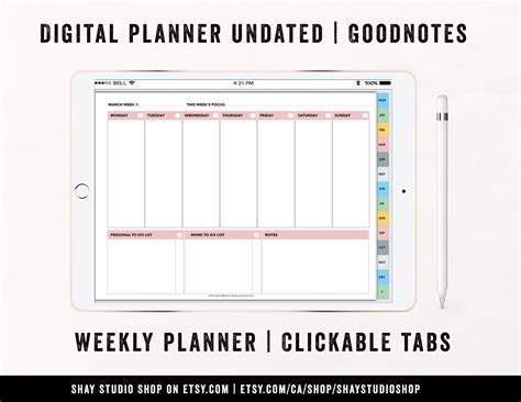 Goodnotes Monthly Calendar Templates