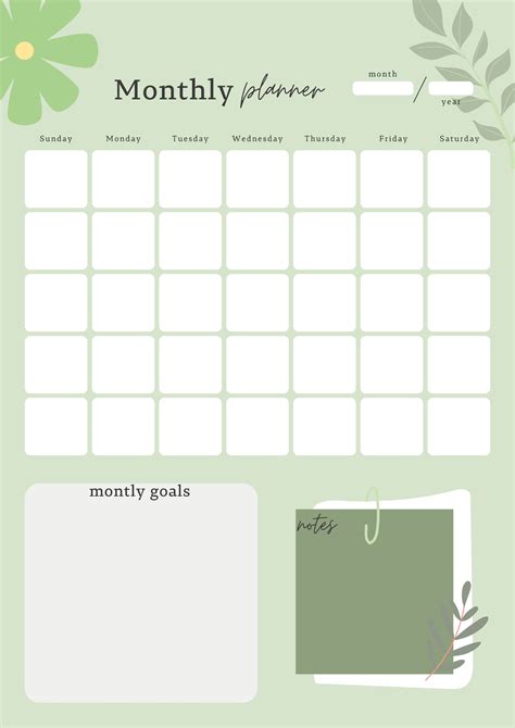 Goodnotes Monthly Planner