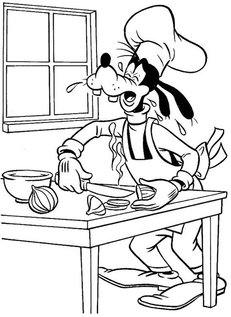 Goofy's cooking adventure coloring page