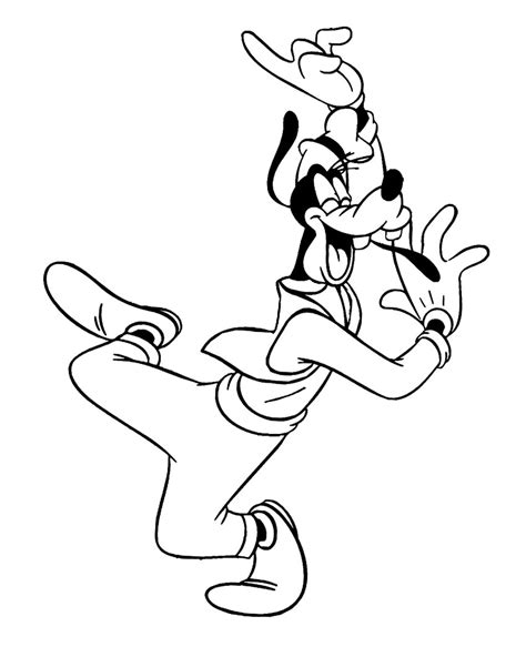 Goofy's dance party coloring page