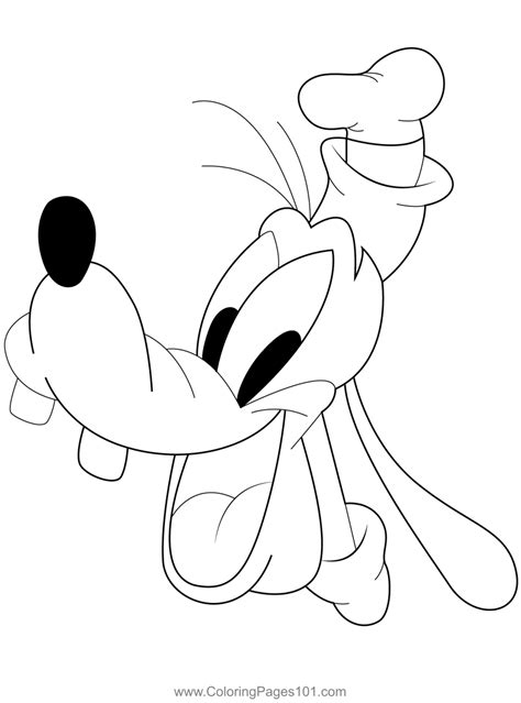 Goofy's fun faces coloring page