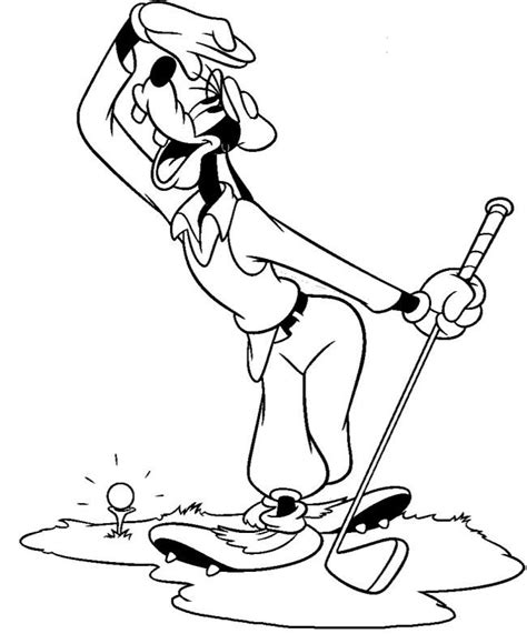 Goofy's golf game coloring page