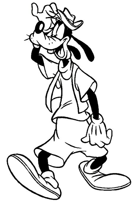 Goofy's magic trick coloring page