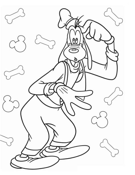 Goofy's music time coloring page