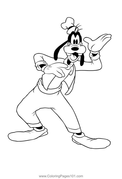 Goofy's silly smile coloring page