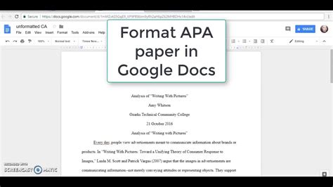 Google Doc APA Format Template Mistakes