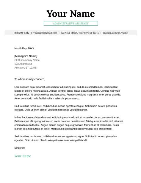 google docs cover letter template