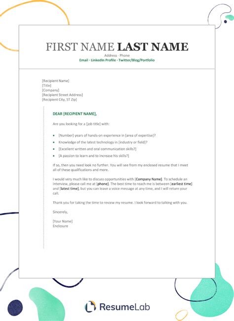 Google Docs Cover Letter Template Image 5