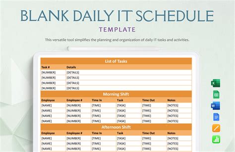 Google Docs daily schedule template