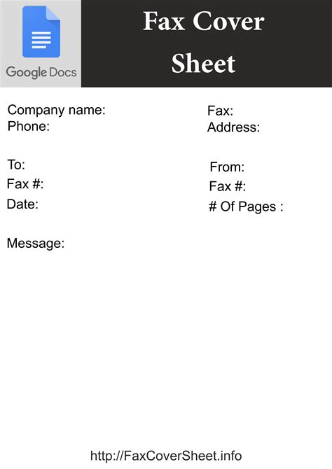 Google Docs Fax Cover Template