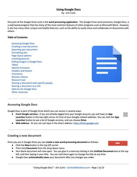 Google Docs Handout Template 4