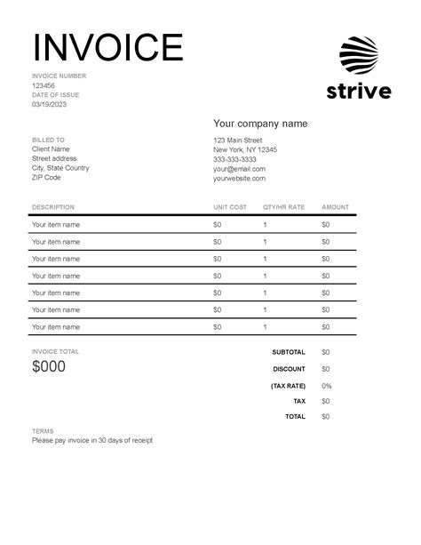 Google Docs Invoice Templates