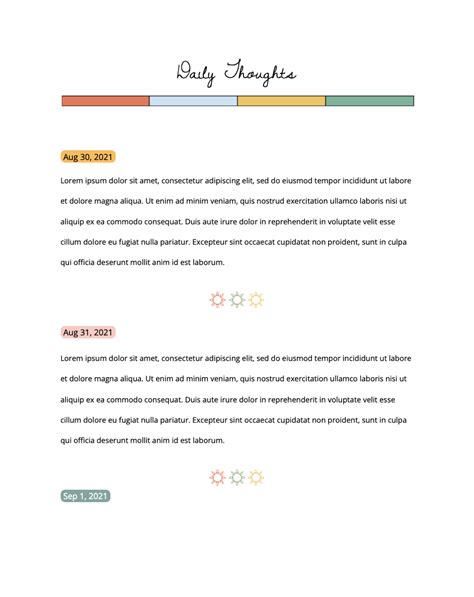 Google Docs Journal Template