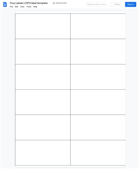 Google Docs Labels Template Example