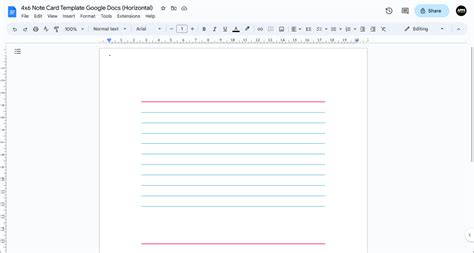 Google Docs Note Card