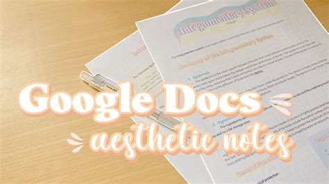 Aesthetic Google Docs Notes Templates