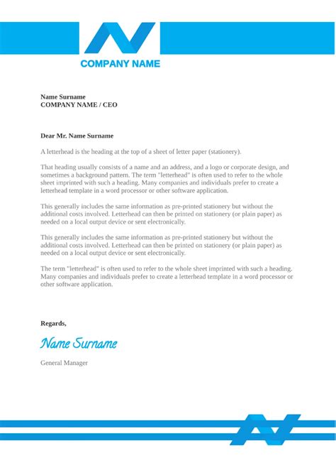 Google Docs Professional Letter Template 1