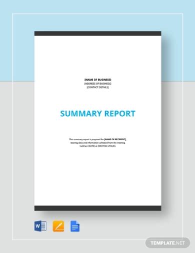 Google Docs Report Template