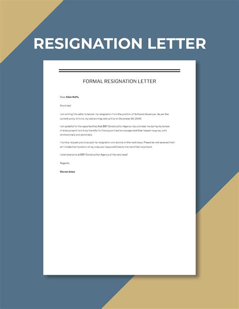 Google Docs Resignation Letter Template