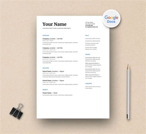 Google Docs Resume Template 7