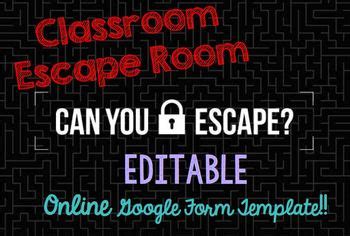 Google Form Escape Room Template Adventure