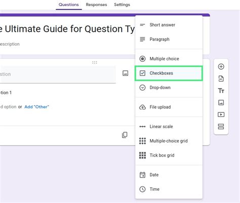 Google Forms Checkbox Question Type