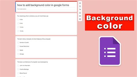 Google Forms Color Scheme Customization