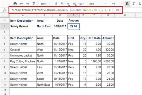 Google Sheets Screenshot