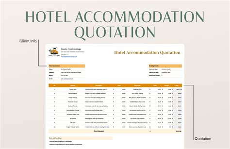 Google Sheets accommodation template