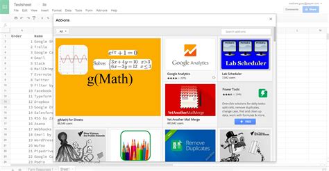 google sheets add-on