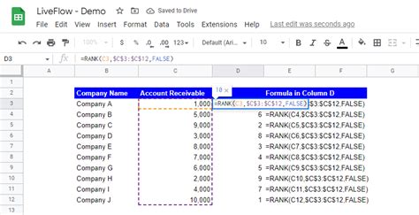 Google Sheets Advanced Ranking